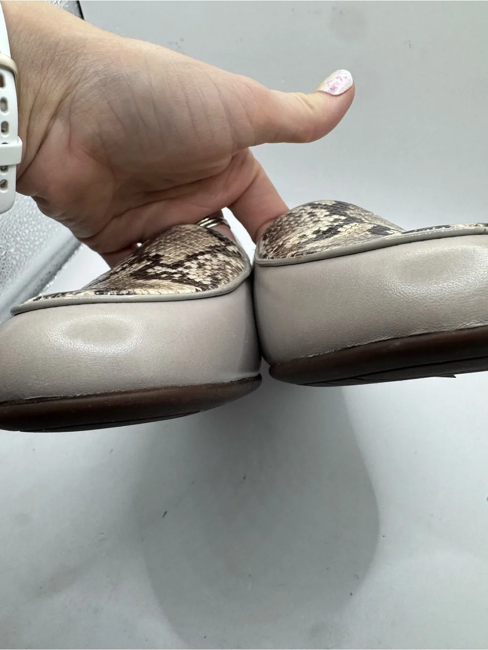 Clarks Unstructured snake skin leather loafers slip on workwear shoes 10